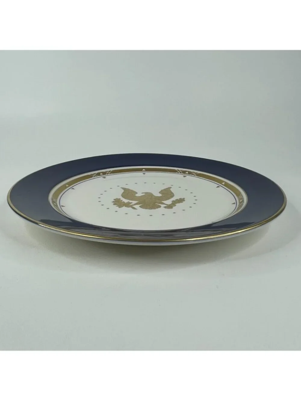 Homer Laughlin Presidential Dinner Plate, Gold Eagle from 1990, Some Scratches